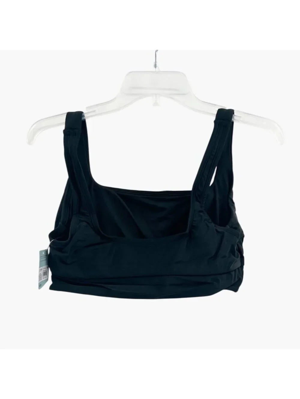 NEW Shade & Shore Scoop Neck Longline Bikini Top - Black - Size Large